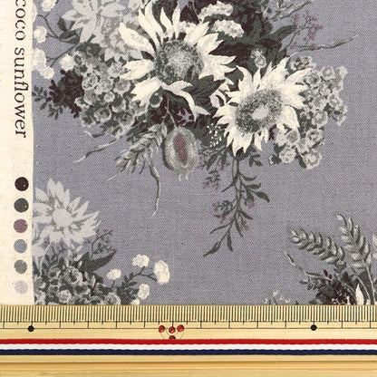 [From quantity 5] Fabric "Cotton linenSheeting Flower pattern black NCLS-ROSU-BK] KOKKA