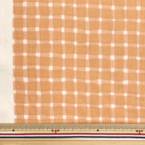 [From quantity 5] Fabric 『Sheeting Multi-striped one-tone orange 142-1341-A1]