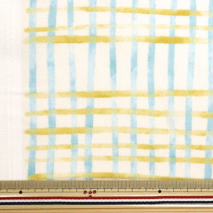 [From quantity 5] Fabric 『Sheeting Multi-striped watercolor yellow 142-1341-B2]