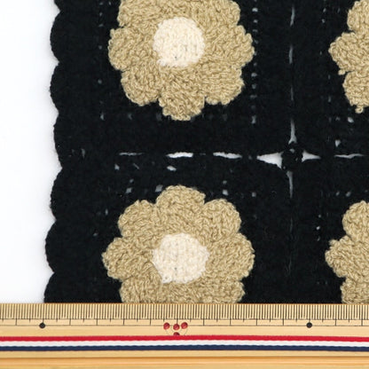 Fabric "Crochet -style knitCut Cloth Approximately 50cm x 100cm block margaret black 150-1634-A2]