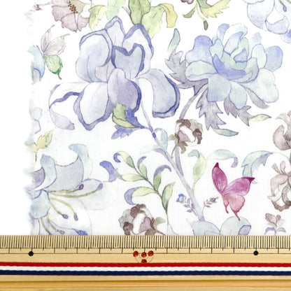 [From quantity 5] Fabric "Liberty Fabric Tana lawn Butterfly Bine Lavender 363J6437J23A] [Yuzawayaoriginal】