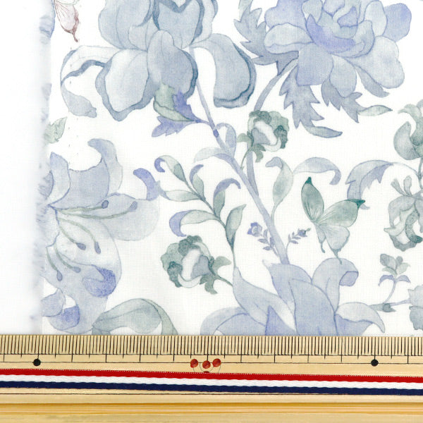 [الكمية من 5] القماش ``Liberty Fabrics Tana Lawn Butterfly Vine Sky Gray 363J6437J23C'' [Yuzawaya Original]