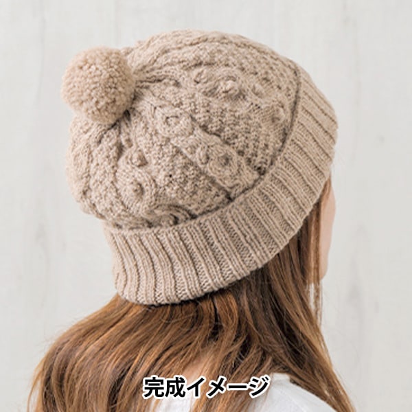 뜨개질 키트 "Alan Pattern Knit Hat Beige H145-233-103" Hamanaka