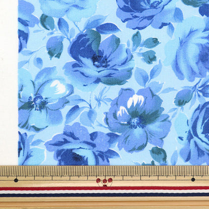 [Aus Quantität 5] Stoff "40S Broad Blue Rose Hell Blau 83051-1-2"