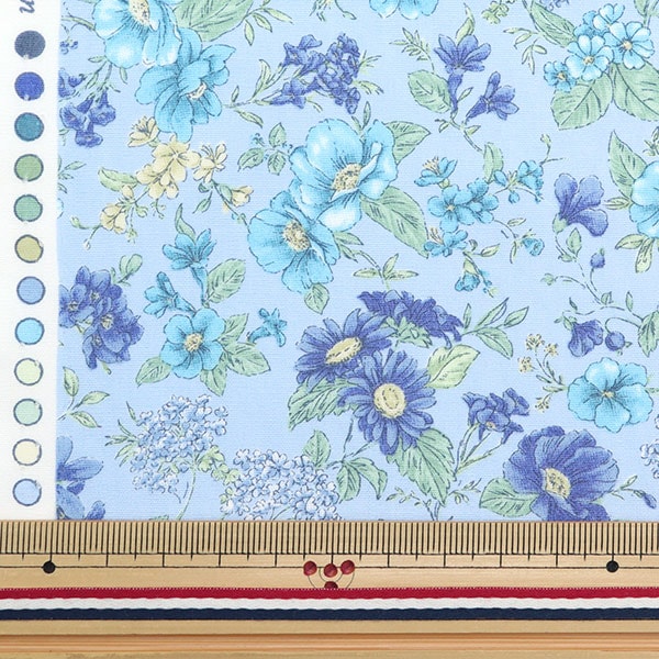 [De la cantidad 5] Fabric "40s Broad Flower Marche Royal Blue 83052-1-2"