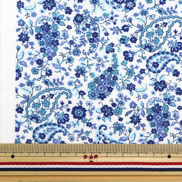 [De la cantidad 5] Fabric "40s Broad Sarasa Paisley White 83053-1-1"