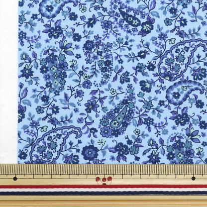 [Dalla quantità 5] tessuto "40s Broad Sarasa Paisley Royal Blue 83053-1-2"