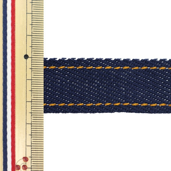 [From quantity 5] Handicraft tape "Jeans tape width about 2.5cm navy YKT-4A" KOKKA