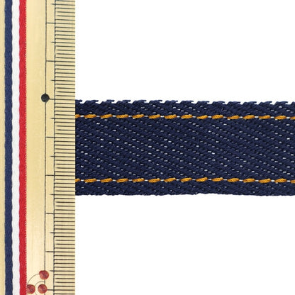 [De la quantité 5] Tapis d'artisanat "La largeur du ruban de jeans environ 2,5 cm Navy Ykt-4a" Kokka Cocka