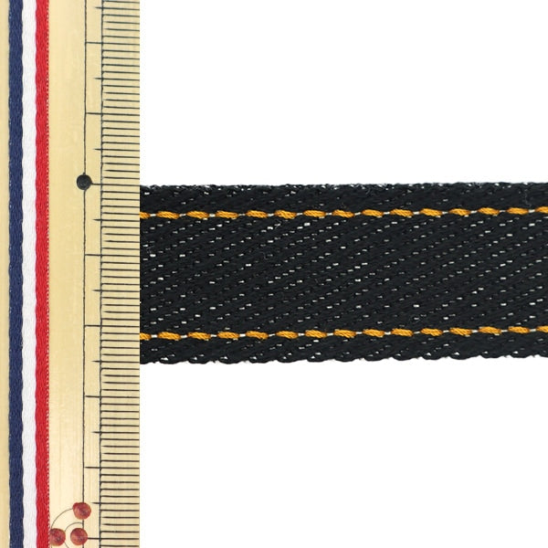 [Aus Quantität 5] Handwerk "Tape" Jeans Bandbreite ca. 2,5 cm schwarz ykt-4b " KOKKA