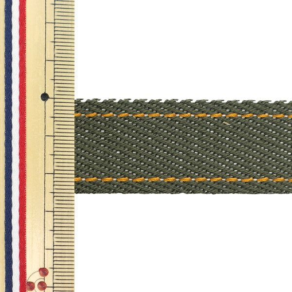 [Aus Quantität 5] Handwerk Tape "Jeans Bandbreite ca. 2,5 cm Khaki Ykt-4c" Kokka Cocka