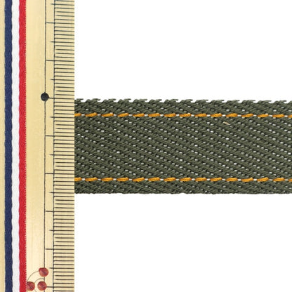 [Aus Quantität 5] Handwerk Tape "Jeans Bandbreite ca. 2,5 cm Khaki Ykt-4c" Kokka Cocka