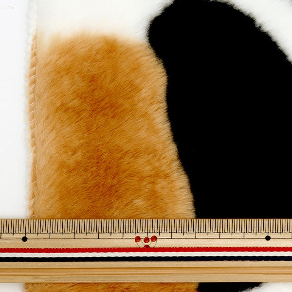 生地 『アニマルラビットファー カットクロス 三毛猫柄 約70cm×100cm C