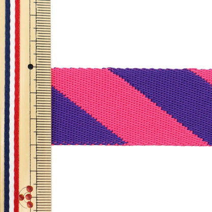 [From quantity 5] Handicraft tape "Echino (Ethino) JacquardTape 30mm Width Purple x Pink ECH-1003-1A] KOKKA