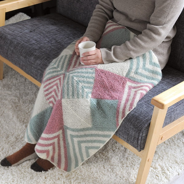 ＊ハンドメイド＊　ドミノ編みブランケット ドミノ編みブランケット 100×150 | mikoto brand