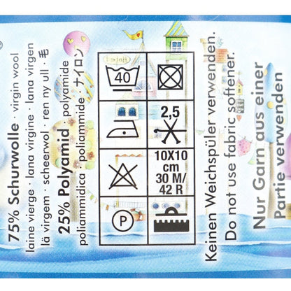 Fil à chaussettes pelote de laine "Crazy Waters 4ply 11314 Non."