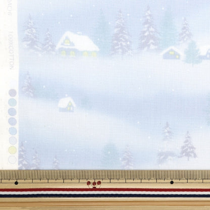 [From quantity 5] Fabric 『Scare Print X'mas Snow Scenery White DX10531S-A]