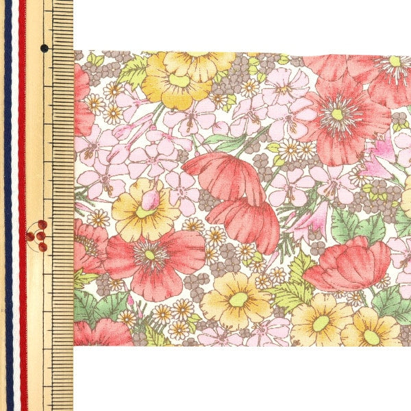 [Aus Menge 5] Band "Liberty Fabric Print Ribbon Breite 80 mm RI-DC10480WE"