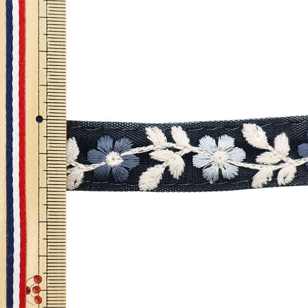 [From quantity 5] HandicraftTrim 『2022 Indian embroidery trim Black 45136E]