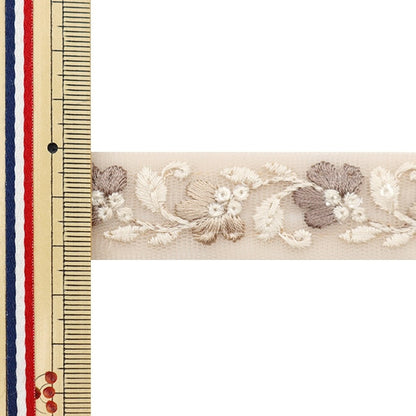 [From quantity 5] HandicraftTrim 『2022 Indian embroidery trim Beige x beige 45140G]