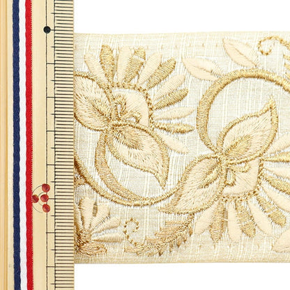 [De la cantidad 5] ArtilleraRibete "2022 Ribete bordado indio Beige x beige 44553a"