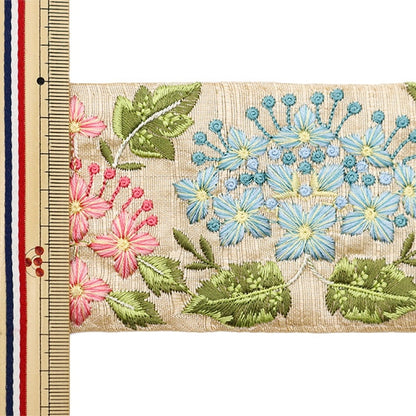 [الكمية من 5] الحرف اليدويةالزركشة 『2022 زركشة التطريز الهندي بيج × أزرق 44808E”