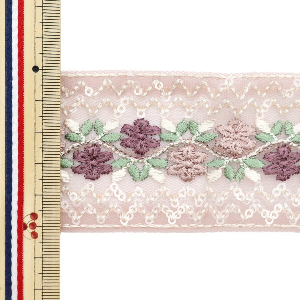 [De la cantidad 5] ArtilleraRibete "2022 Ribete bordado indio Pink 45353g"