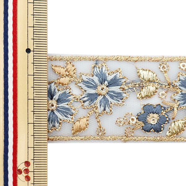 [수량 5에서] 수예브레이드 『2022 인도 자수 브레이드 블루 45232b]