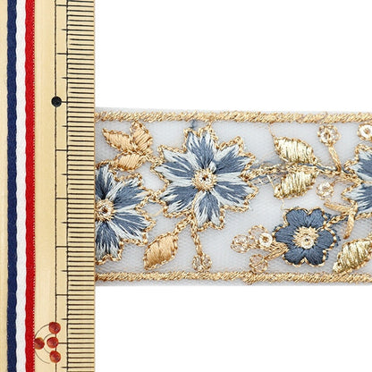 [수량 5에서] 수예브레이드 『2022 인도 자수 브레이드 블루 45232b]