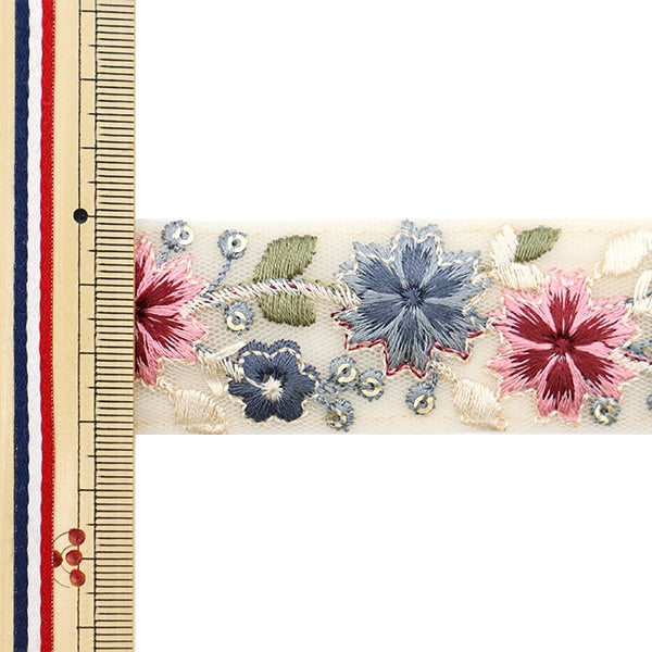 [الكمية من 5] الحرف اليدويةالزركشة 『2023 زركشة التطريز الهندي أزرق × وردي 359D”