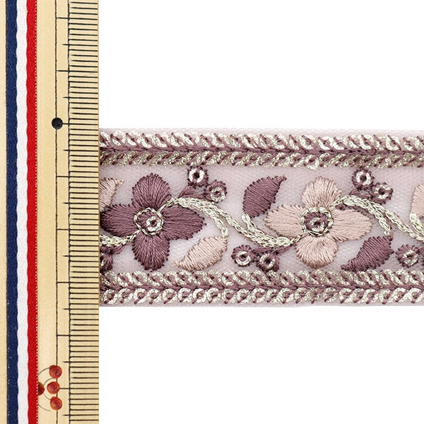 [Aus Menge 5] HandwerkBesätze 『2023 Indischer Stickereibesatz Pink X Purple 514H]