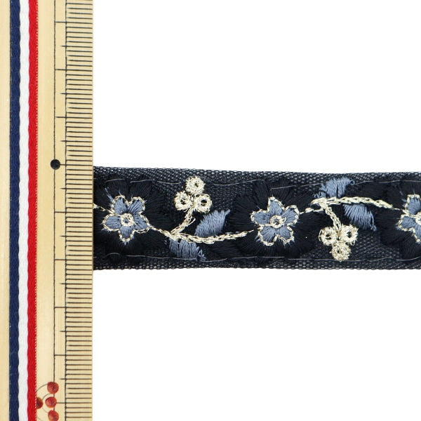 [From quantity 5] HandicraftTrim 『2023 Indian embroidery trim Black 45664#13 "