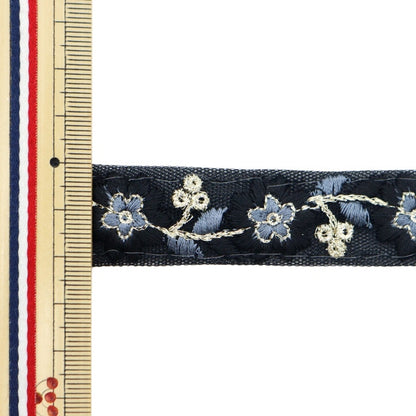 [From quantity 5] HandicraftTrim 『2023 Indian embroidery trim Black 45664#13 "