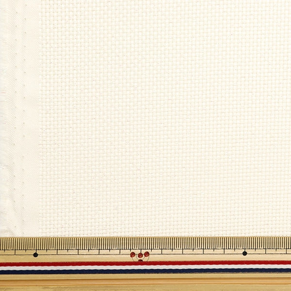 Embroidery Fabric "PuriCut Cloth Lamejava Cross 55 14 Counts 55 Ele -White x Aurora 225510 "Lecien Lecien COSMO Cosmo