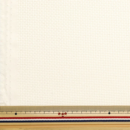 Embroidery Fabric "PuriCut Cloth Lamejava Cross 55 14 Counts 55 Ele -White x Aurora 225510 "Lecien Lecien COSMO Cosmo