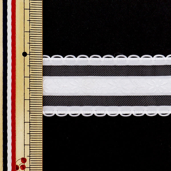 [수량 5에서] 리본 『자카드중심 꽃 너비 약 25mm 51 컬러 1402]