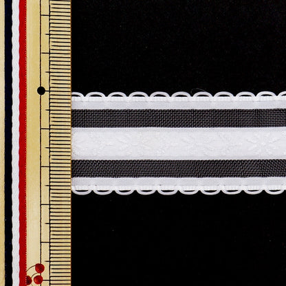 [수량 5에서] 리본 『자카드중심 꽃 너비 약 25mm 51 컬러 1402]