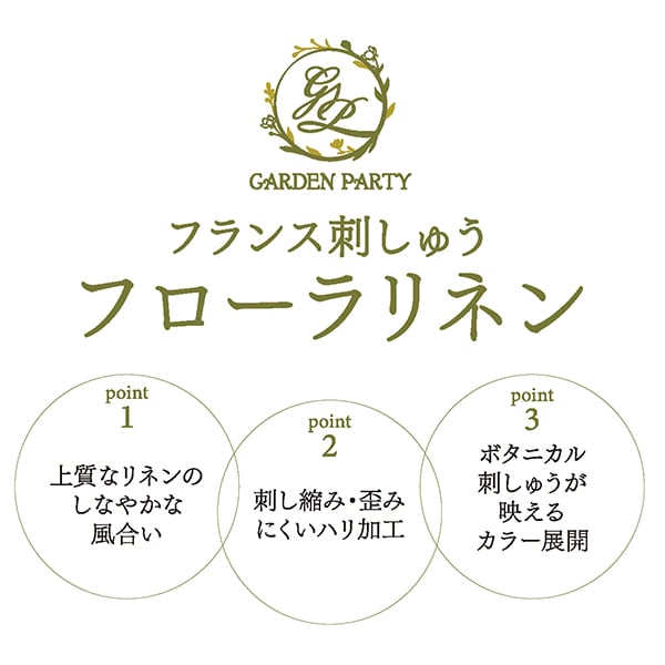 刺しゅう布 『STITCH CLOTH GARDEN PARTY フランス刺しゅう フローラ