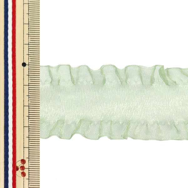 [수량 5에서] 리본 "Frill Organdy 리본 4474 너비 약 3.5cm 18 컬러"Mokuba Wood Horse