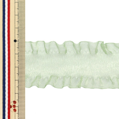 [수량 5에서] 리본 "Frill Organdy 리본 4474 너비 약 3.5cm 18 컬러"Mokuba Wood Horse