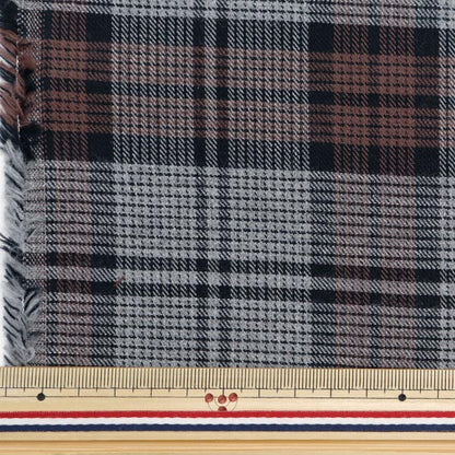 [From quantity 5] Fabric "Brushed melange check 2nd color SH2098K-2"