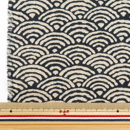 [De la quantité 5] Tissu "Fil de filetage inégal Cross Cross monomorée de toning japonais Aomi Waves 882223-4-1"