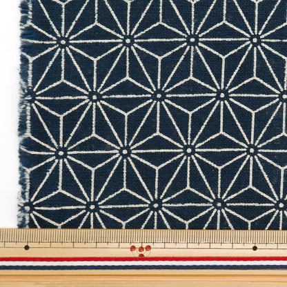 [From quantity 5] Fabric "Mura thread Cross single color single-colored pattern hemp leaf 882223-7-1"