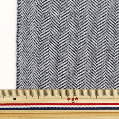 [De la cantidad 5] tela "Woollike Stretch Herringbone Herring Navy Wllike-He-NV"