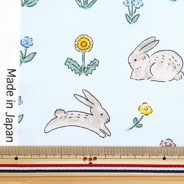 [From quantity 5] Fabric 『Sheeting Nobana Rabbit Blue DEYT-RABB-BL]