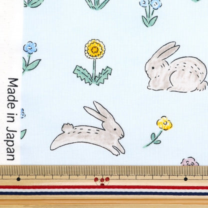 [From quantity 5] Fabric 『Sheeting Nobana Rabbit Blue DEYT-RABB-BL]