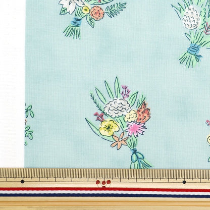 [De la quantité 5] tissu "feuille mini bouquet bleu deyt-mifl-bl"