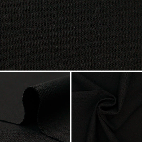 [From quantity 5] Fabric "Ponchinit Black Knitpux-BK"