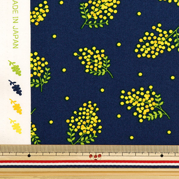 [From quantity 5] Fabric 『Sheeting Mimosa Navy SEMIMO-NV]