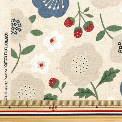 [From quantity 5] Fabric "Cotton hemp canvas Scandinavian forest Kinari x gray SQ35801-3B"